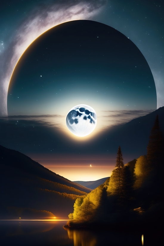 Advanced Ai Art, Best Text To Image Generator, Moon, Background, Sun, Planet