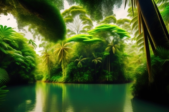 Ai Art Generator Copyright Free, Ai Art Generate Free, Aquatic, Tree, Water, Landscape