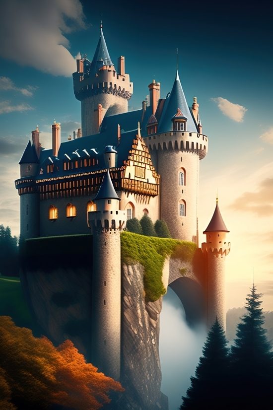 Ai Art Site Free, Ai Art Selfie Free, Castle, Palace, Fortification, Tower