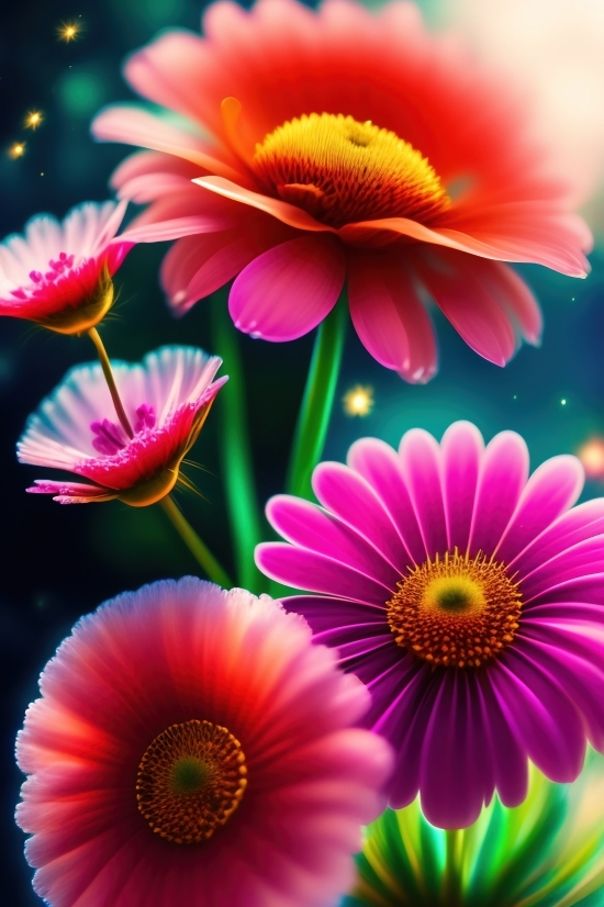 Ai Create A Logo, Ai Generated Pics, Daisy, Flower, Pollen, Pink