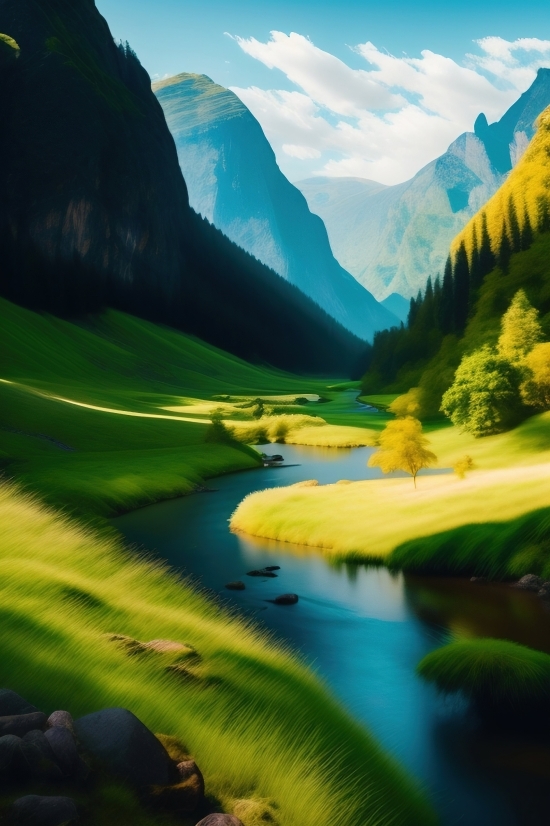 Ai Does Art, Lensa Ai Images, Canyon, Ravine, Valley, Landscape