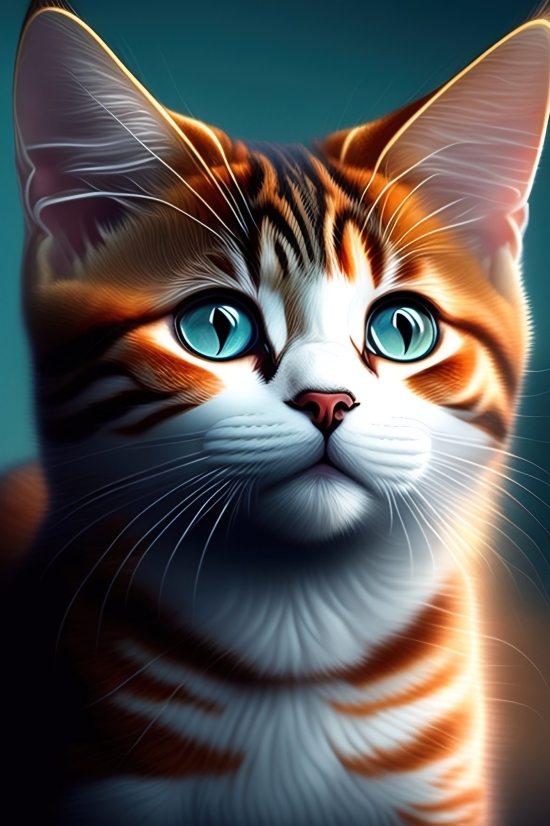 Ai Drawing Generator From Text, Ai Stable Diffusion, Kitty, Cat, Feline, Fur