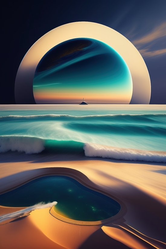 Ai Gpt 3 Avatar Synthesia, Ai Vector Art, Seascape, Sea, Ocean, Sand