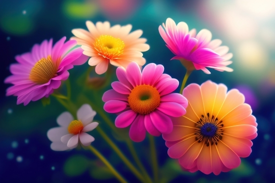 Ai Photo Creation, Ai Photo Restore, Pollen, Daisy, Flower, Pink