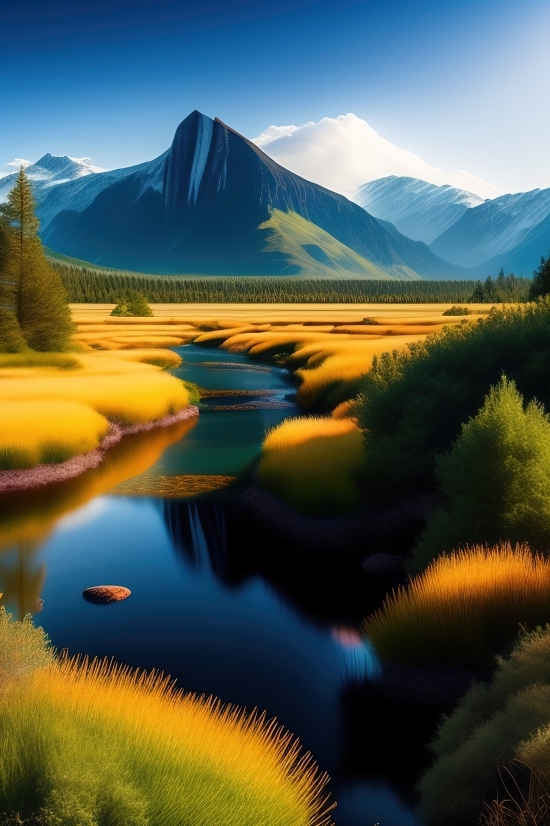 Ai Photo Enhancer Free Download, Mountain, Lake, Landscape, Mountains, Reflection