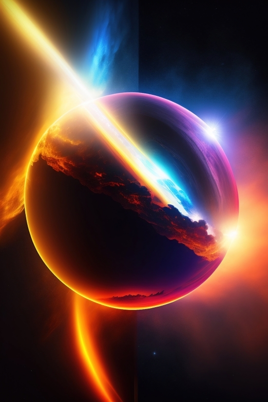 Ai Stable Diffusion, Graphic Ai Generator, Planet, Celestial Body, Light, Space