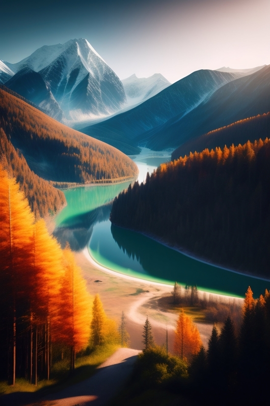 Ai That Creates Artwork, Ai Website That Generates Pictures, Lake, Landscape, Mountain, Body Of Water