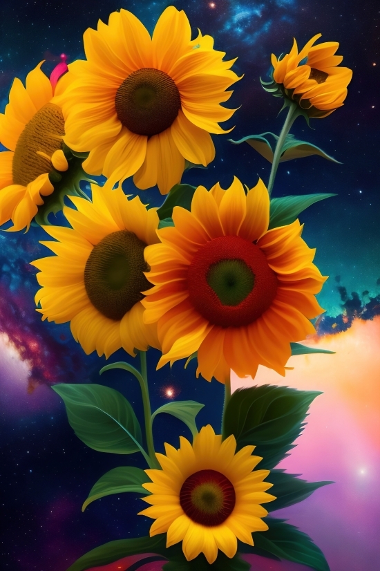 Ai That Makes Pictures, Stable Diffusion Ai Generator, Sunflower, Flower, Yellow, Floral