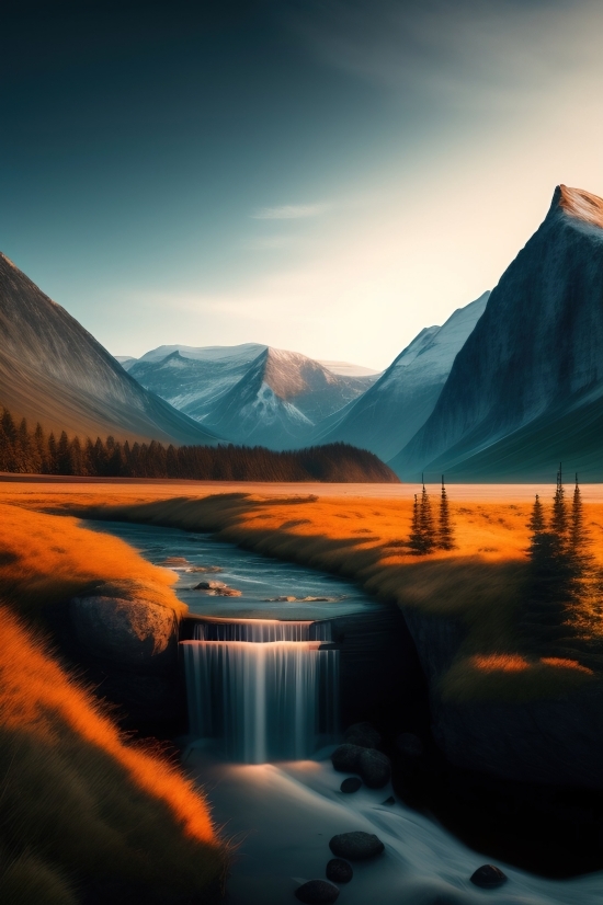 Ai Tool Design, Ai Motion Graphic, Lake, Mountain, Landscape, Mountains