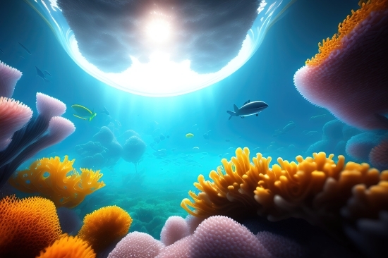 Ai Video Maker For Free, Ai Animate Image, Underwater, Anemone Fish, Coral, Sea