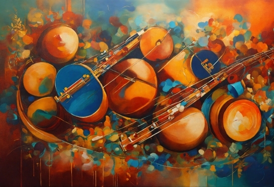 Animation Background, Musical Instrument, Drum, Orange, Paint, Art