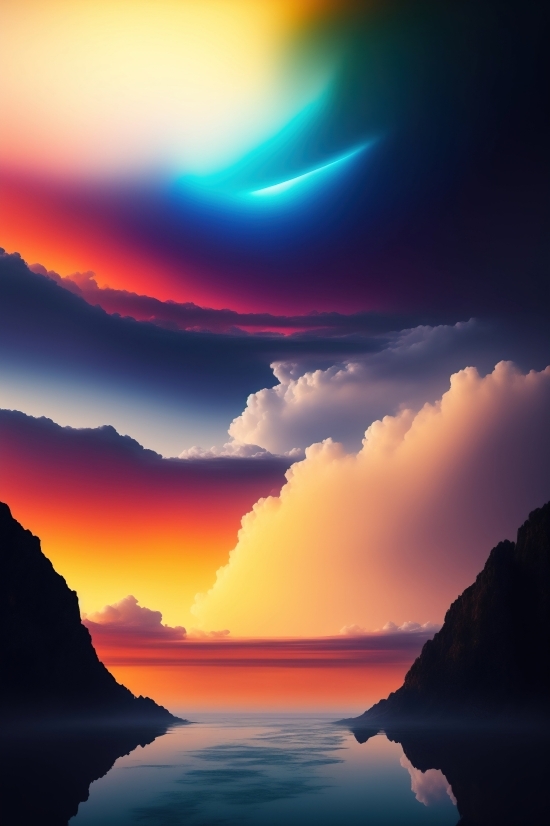 Art Ai Generated, Art Ai Generated, Sun, Sunset, Sky, Landscape