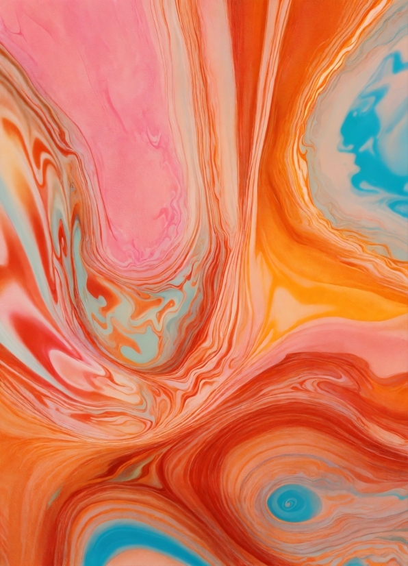 Art Paint, Light, Paint, Orange, Fluid, Liquid