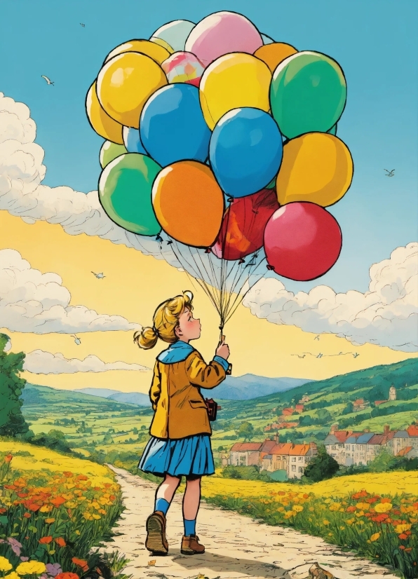 Backdrops For Videos, Balloon, Cartoon, Fun, Art, Sky