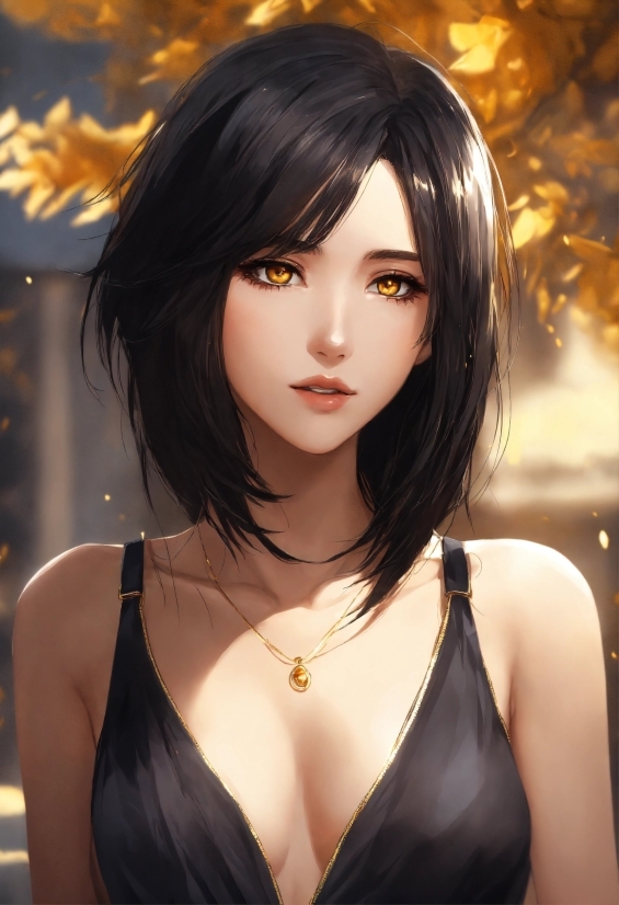 Background Animation, Hair, Head, Black, Lingerie Top, Eyelash