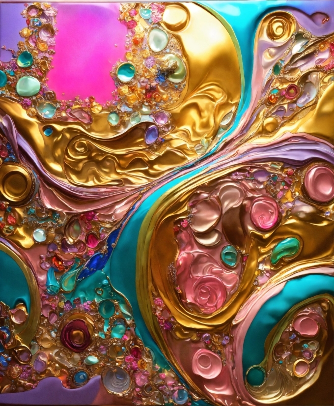 Background For Intro, Gold, Purple, Art, Liquid, Ornament