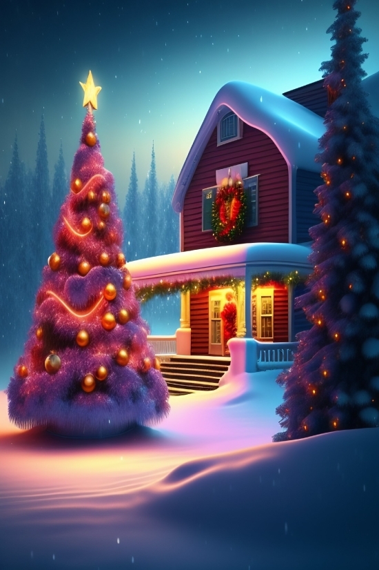 Background Video Clip, Decoration, Holiday, Tree, Celebration, Winter