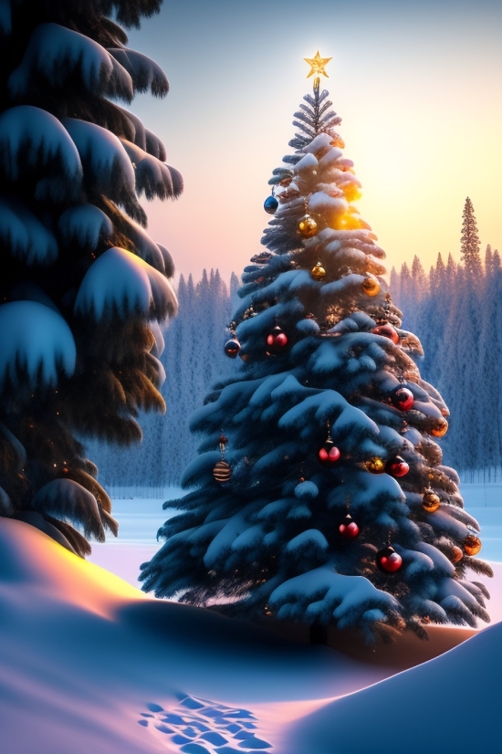 Backgrounds Video, Fir, Tree, Snow, Winter, Sky