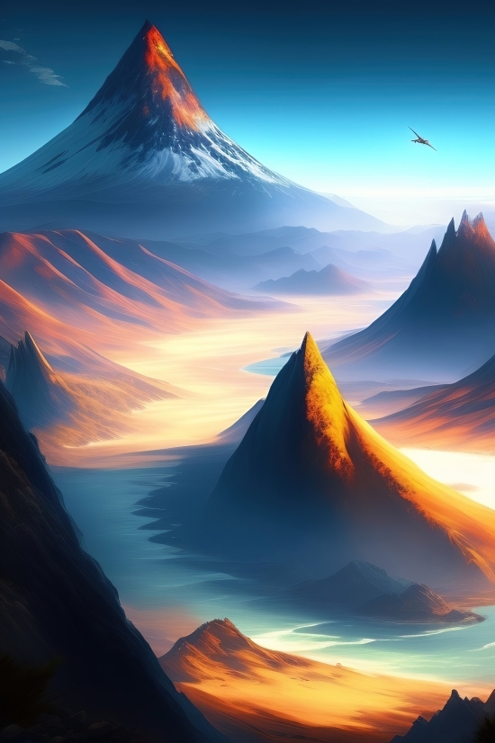 Best Free Ai Art Websites, Best Free Ai Art Websites, Volcano, Mountain, Natural Elevation, Sun