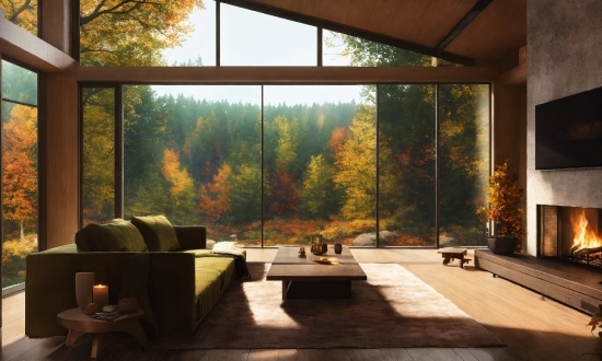 Building, Wood, Shade, Interior Design, Living Room, Tree