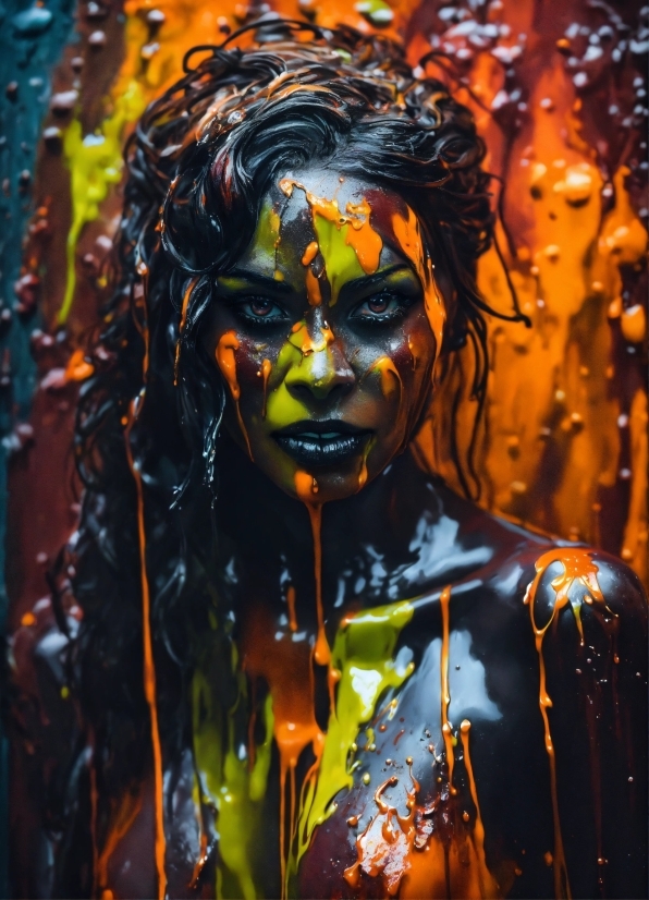 Club Stock Video, Hairstyle, Orange, Paint, Art, Water