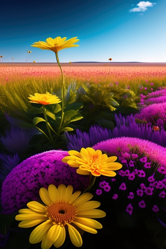 Deep Mind, Sunflower, Flower, Plant, Petal, Field