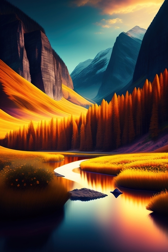 Deviantart Ai Art, Deviantart Ai Art, Sunset, Canyon, Landscape, Sky