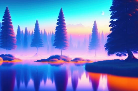 Elon Musk Ai Art, Elon Musk Ai Art, Reflection, Sky, Lake, Landscape