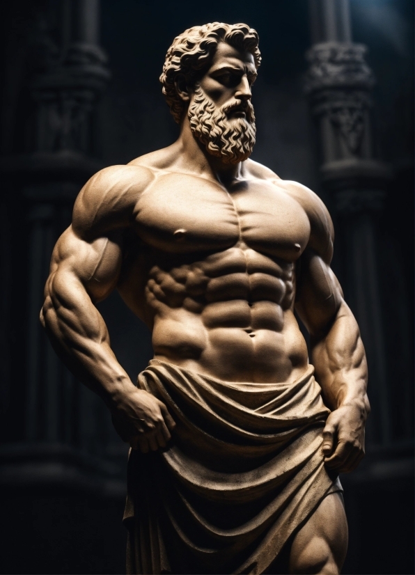 Fire Free Stock Footage, Macho, Statue, Bodybuilder, Man, Male