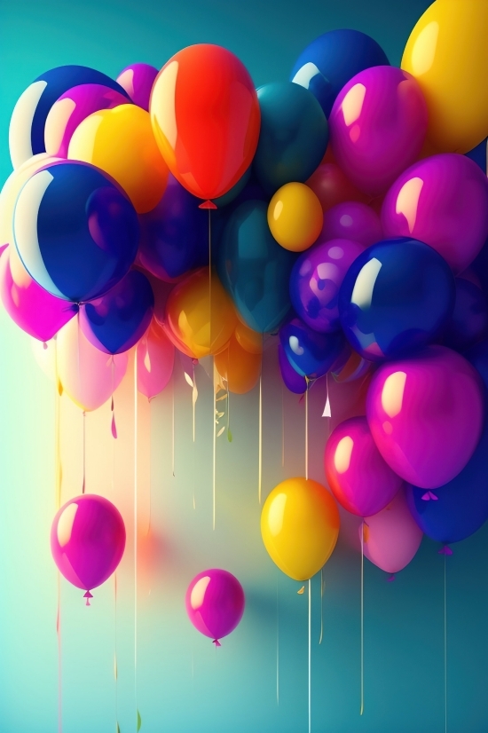 Free Ai Painting, Ai Photo To Anime, Colorful, Celebration, Balloons, Party