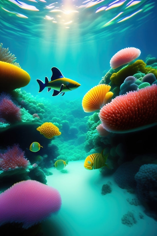 Free Online Video Upscaler, Ai Video Maker From Photo, Reef, Underwater, Sea, Coral