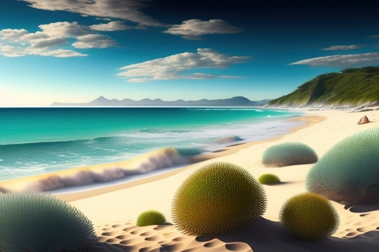 Free Realistic Ai Image Generator, Ai Illustrator App, Sea, Beach, Ocean, Wave