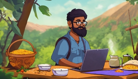 Free Royalty Free Stock Footage, Laptop, Personal Computer, Computer, Cartoon, Beard