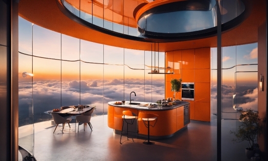 Free Stock Video Footage For Commercial Use, Table, Building, Orange, Interior Design, Floor