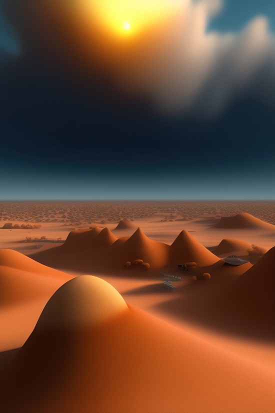 Generate Free Ai Video, Ai For Designing Logo, Dune, Desert, Sun, Landscape