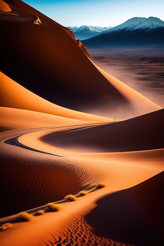 Huggingface Dalle, Huggingface Dalle, Dune, Desert, Sunset, Sun