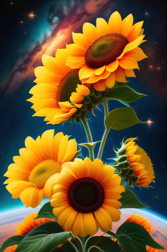 Image Resolution Enhancer Free, Generate Photo Ai, Sunflower, Flower, Petal, Yellow