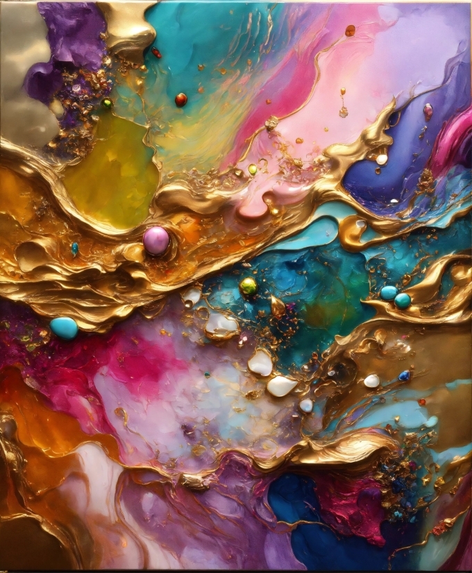 Liquid, Art Paint, Paint, Fluid, Purple, Organism