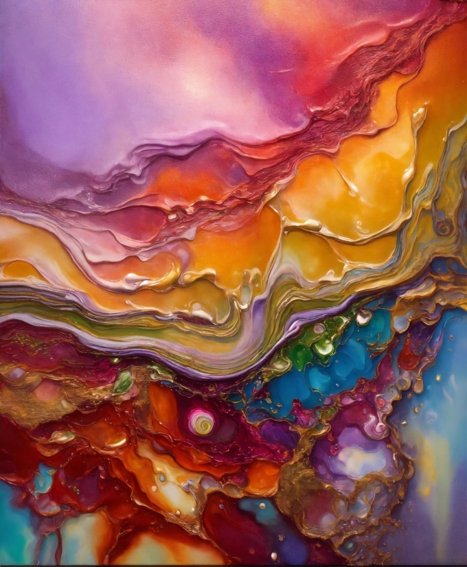 Liquid, Cloud, Purple, Orange, Paint, Sky