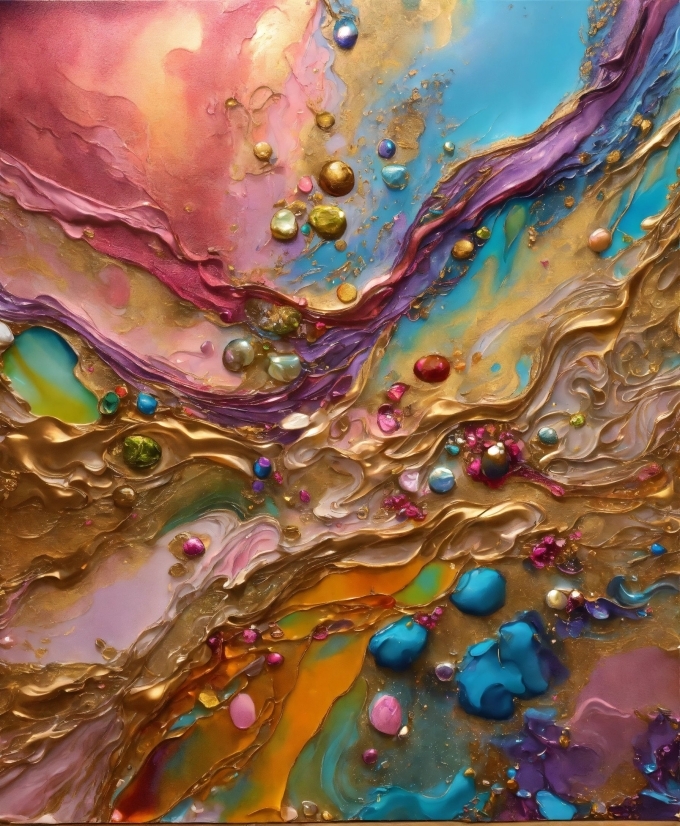 Liquid, Fluid, Purple, Paint, Art, Painting