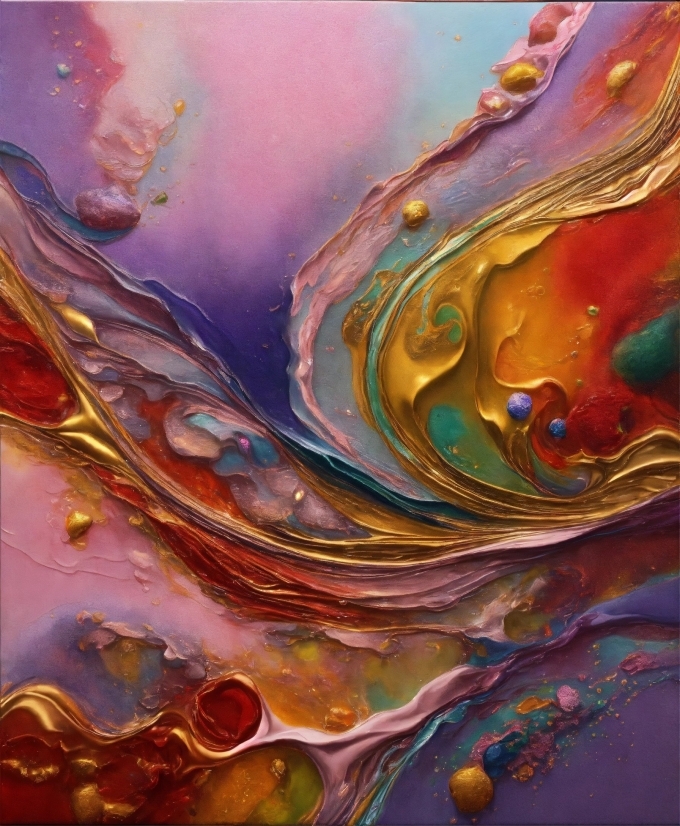 Liquid, Light, Art Paint, Paint, Purple, Fluid