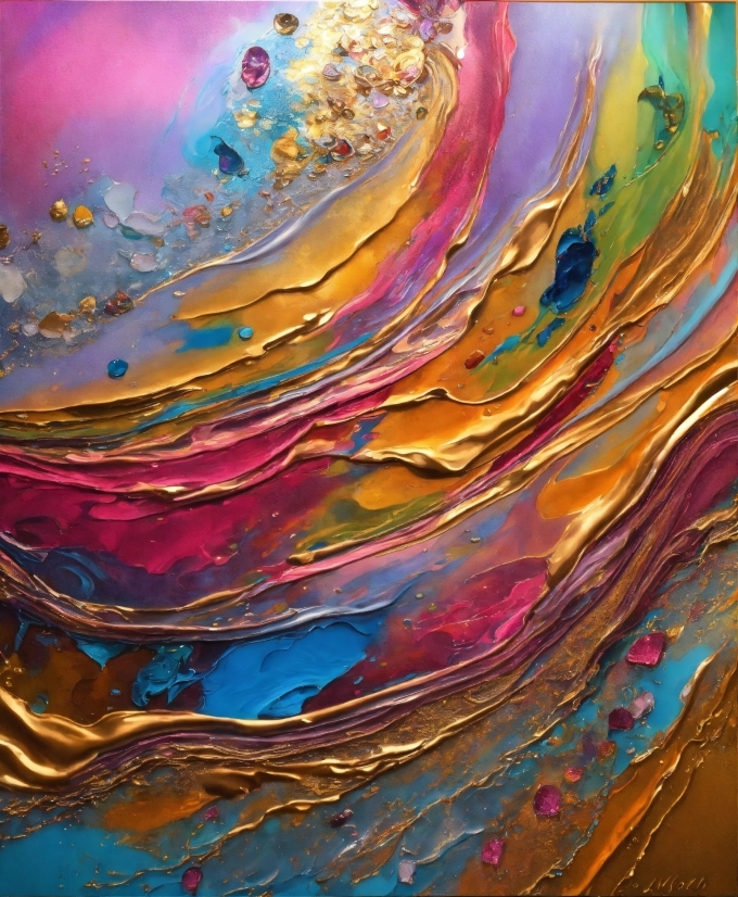 Liquid, Nature, Water, Orange, Purple, Paint