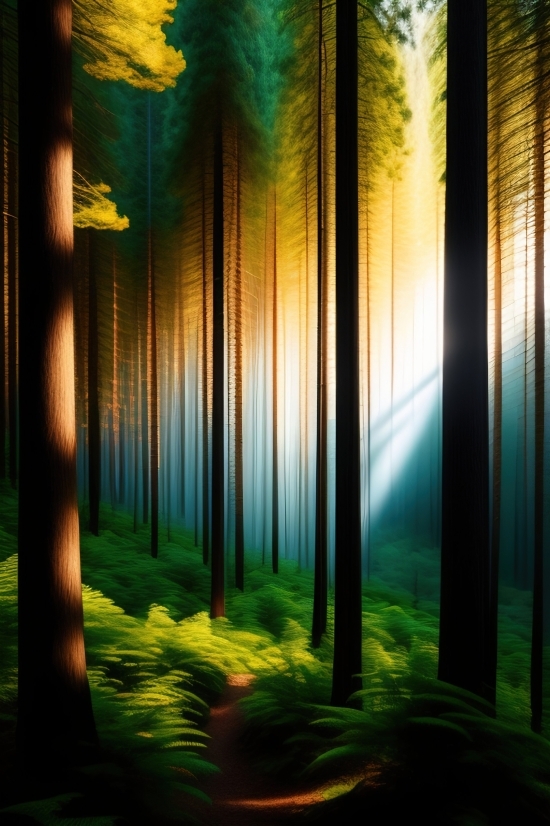 Midjourney Photorealistic, Midjourney Photorealistic, Window Shade, Forest, Sun, Window Blind