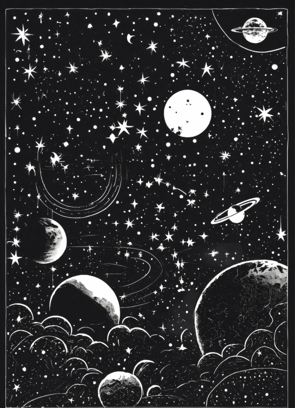 Moon, Design, Star, Light, Graphic, Wallpaper