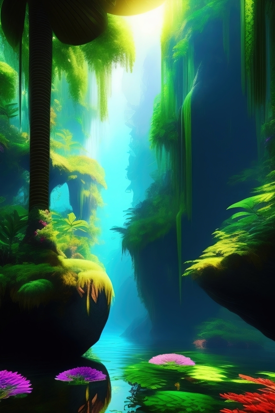 Nsfw Ai Generated Art, Ai Painting Online Free, Aquatic, Aquarium, Sea, Light