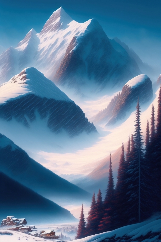 Online Ai Painting, Generate Ai Art Online, Lake, Sky, Canyon, Mountain