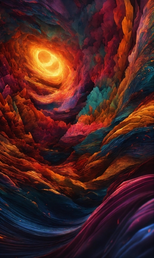 Orange, Art, Painting, Geological Phenomenon, Landscape, Paint