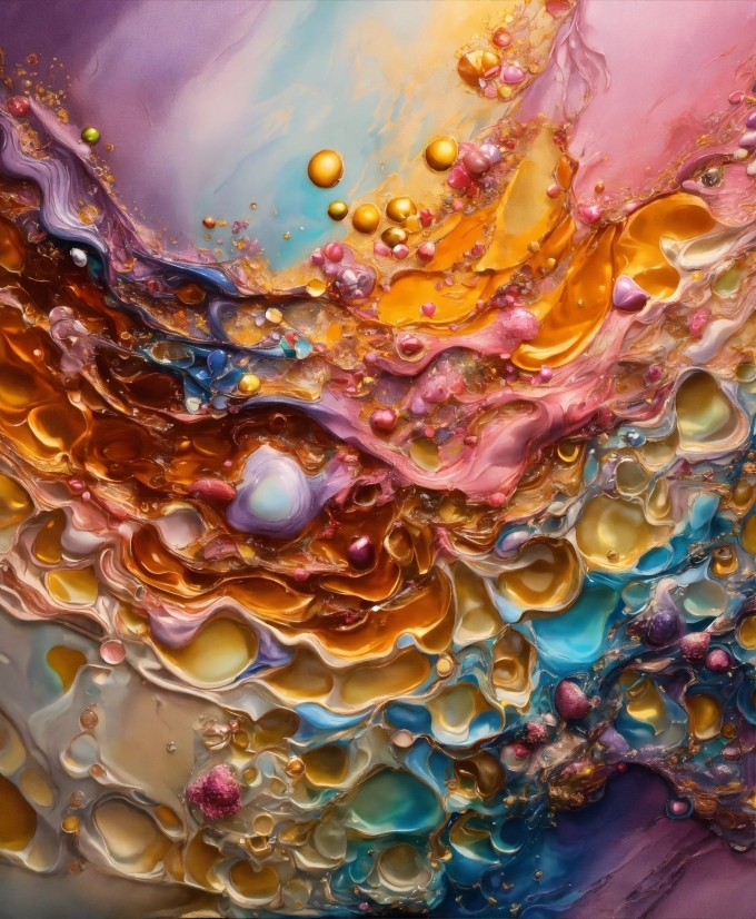 Painting Stock Video, Liquid, Purple, Fluid, Organism, Art