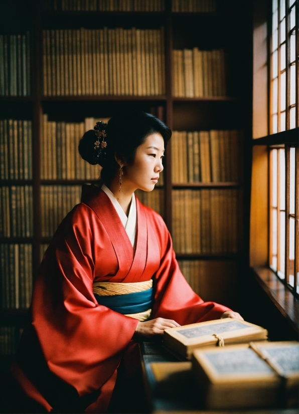 Person, Scholar, Kimono, Intellectual, Adult, Sitting