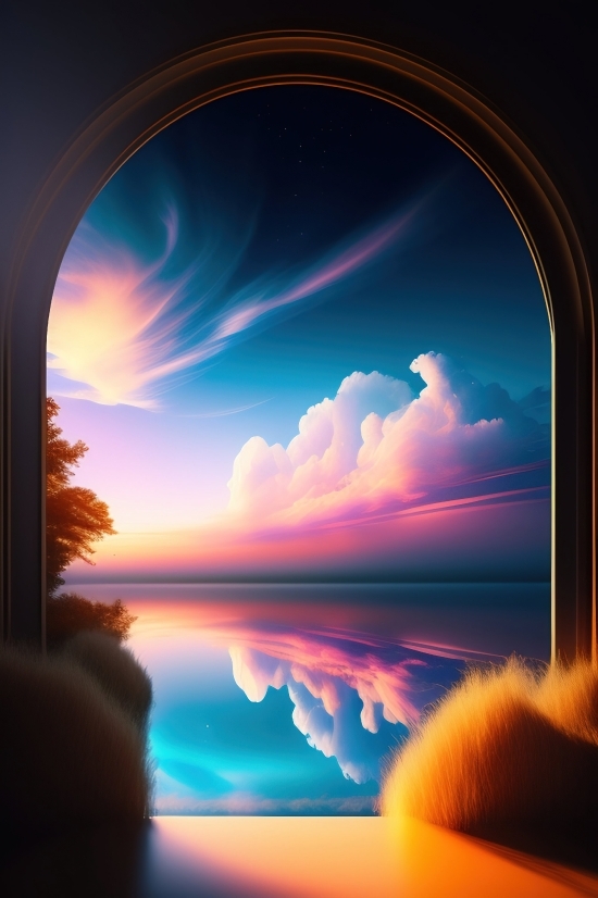 Picture Generator, Best Ai Art, Sun, Sunset, Sky, Clouds